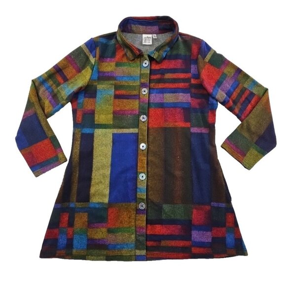 Parsley & Sage Shacket Women's Medium Fall Earth Tones EUC Long Sleeves Pockets - Picture 1 of 16